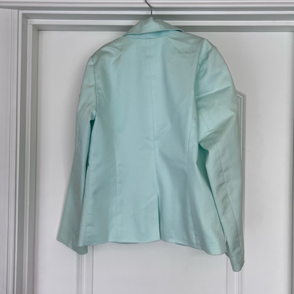 Light turquoise two button jacket. Girl size 7/8